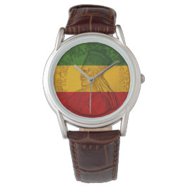Rasta Haile Selassie Watch Rastafarian Colors Armbanduhr