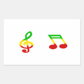 Rasta-Hinweis und Treble-Clef Rechteckiger Aufkleber