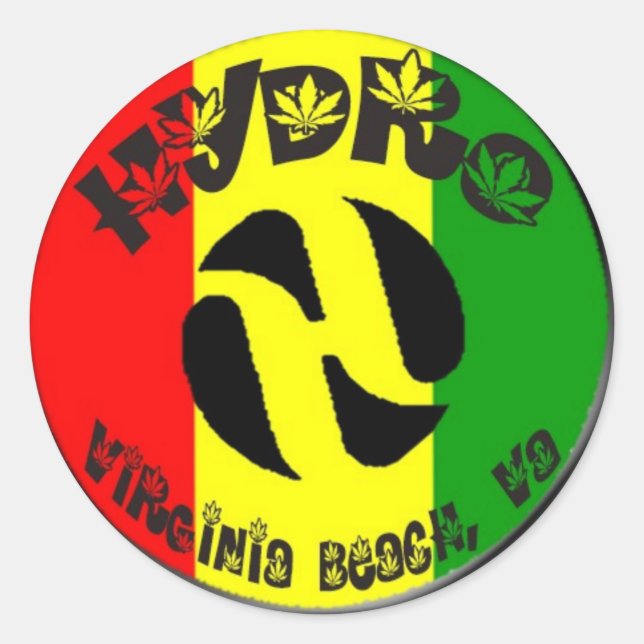 Rasta Hydro Runder Aufkleber (Vorderseite)