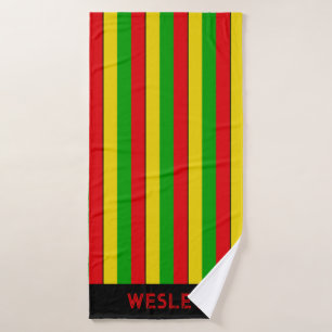 Rasta jaune rouge et verte rayée