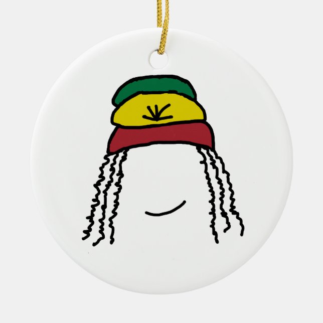Rasta Lächeln Keramik Ornament (Vorne)