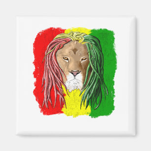 Rasta Lion Jamaican Reggae Flag Magnet