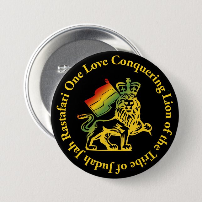 Rasta Lion of Judah Button (Vorne & Hinten)