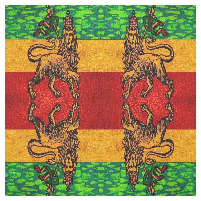Rasta Lion von Juda Flag Stoff (Muster)