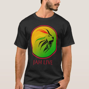 Rasta Live Up Jah Lebe Löwe T-Shirt