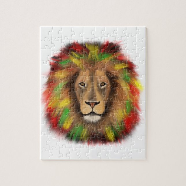 Rasta Löwe rot grün zeichnend Jamaika (Vertikal)