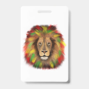 Rasta Löwe rot grün zeichnend Jamaika Ausweis