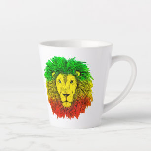 Rasta Löwe rot grün zeichnend Jamaika Milchtasse
