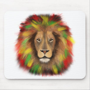 Rasta Löwe rot grün zeichnend Jamaika Mousepad