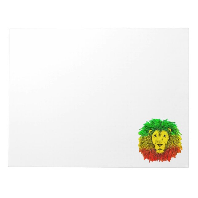 Rasta Löwe rot grün zeichnend Jamaika Notizblock (Vorderseite)