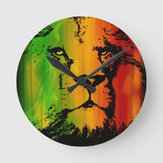 Rasta Löwe Runde Wanduhr