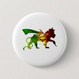 RASTA Löwe von Juda Rot Gold Grün Button
