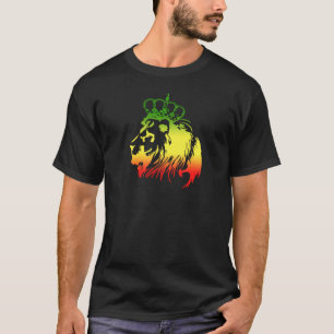 RASTA Löwe von Juda   Rot Gold Grün T-Shirt