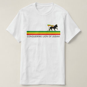 RASTA Löwe von Juda   Rot Gold Grün T-Shirt