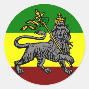 Rasta Löweaufkleber Runder Aufkleber