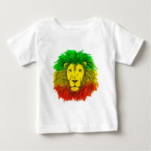 Rasta-Löwenkopf rot gelb grün Zeichnung Jamaika  Baby T-shirt