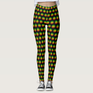 Rasta-Löwenkopf rot gelb grün Zeichnung Jamaika  Leggings