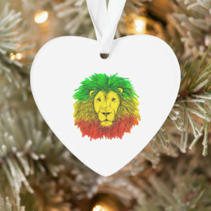Rasta-Löwenkopf rot gelb grün Zeichnung Jamaika  Ornament