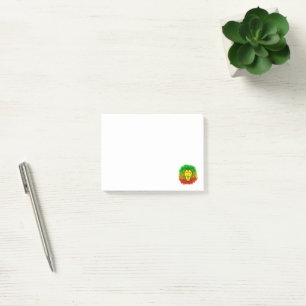 Rasta-Löwenkopf rot gelb grün Zeichnung Jamaika Post-it Klebezettel
