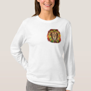 Rasta-Löwenkopf rot gelb grün Zeichnung Jamaika  T-Shirt