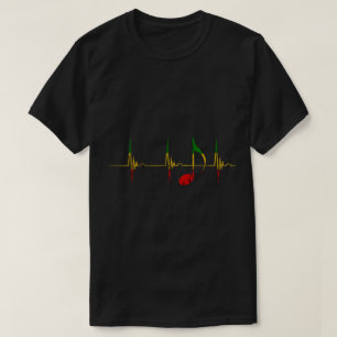 Rasta-Musik-Herzschlag-Noten-Kunst T-Shirt