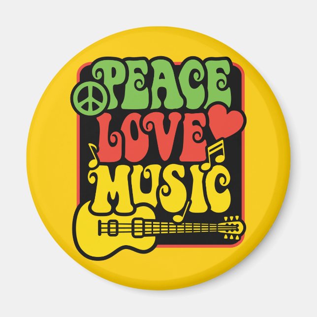 Rasta Peace-Liebe-Music Magnet (Vorne)