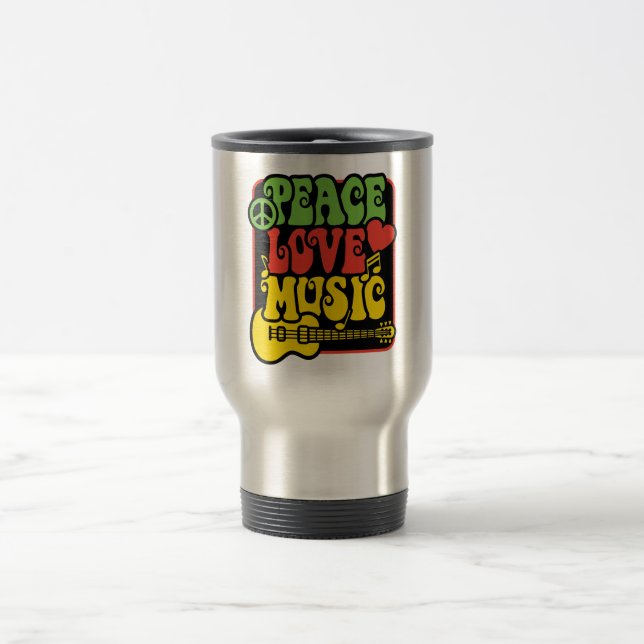 Rasta Peace Liebe Music Reisebecher (Mittel)