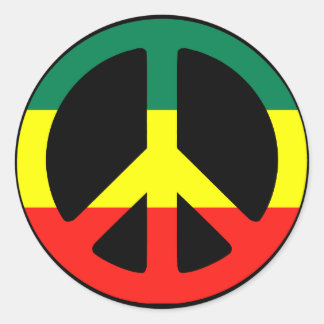 Rasta Peace Sign Runder Aufkleber