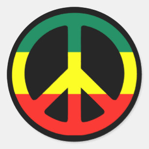 Rasta Peace Sign Runder Aufkleber