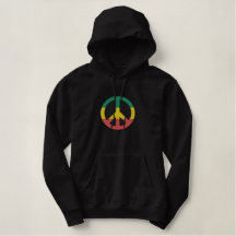 Rasta Peace Symbol besticktes Shirt