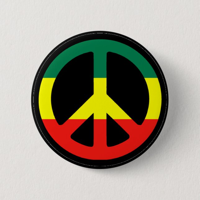 Rasta Peace Symbol Button (Vorderseite)