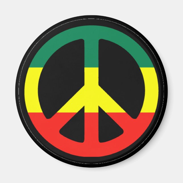 Rasta Peace Symbol Magnet (Vorne)