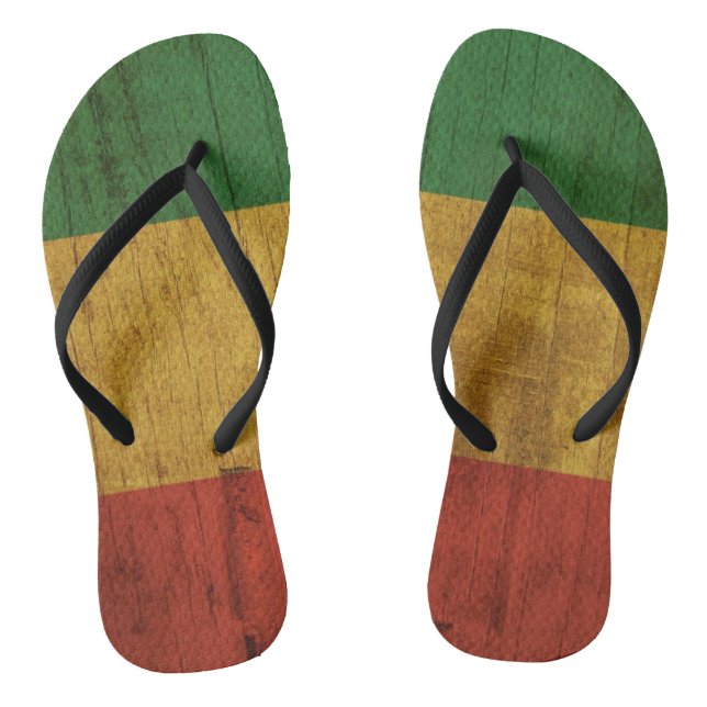 Rasta Print Flip Flops (Fußbett)