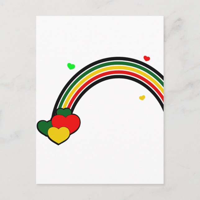 Rasta Rainbow and Hearts Postkarte (Vorderseite)
