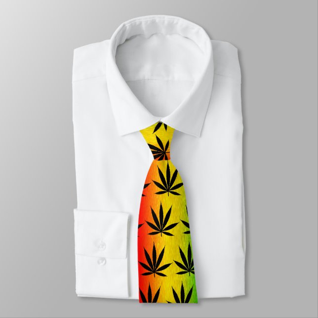 Rasta Rastafari Reggae-Jamaika-Blatt-Hals bunt Krawatte (Gebunden)