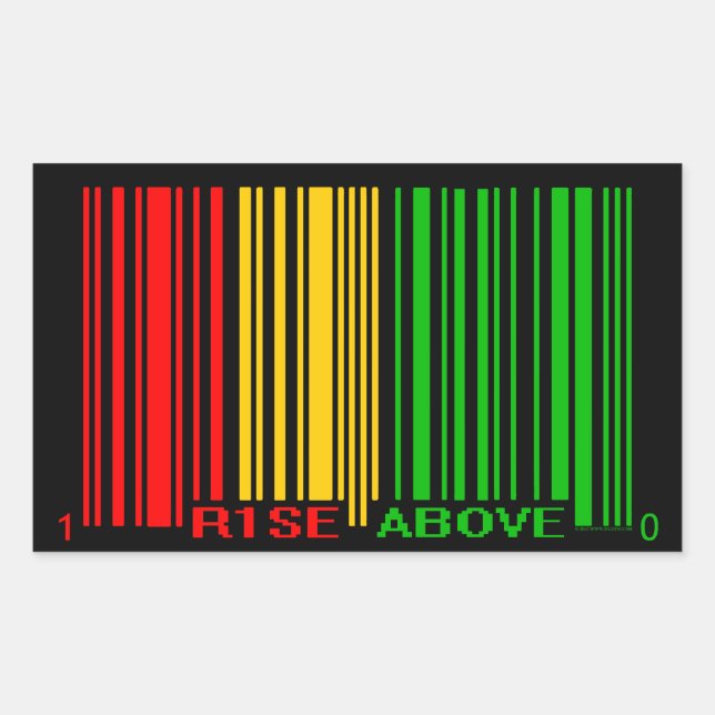 RASTA RECHTECKIGER AUFKLEBER (Vorderseite)