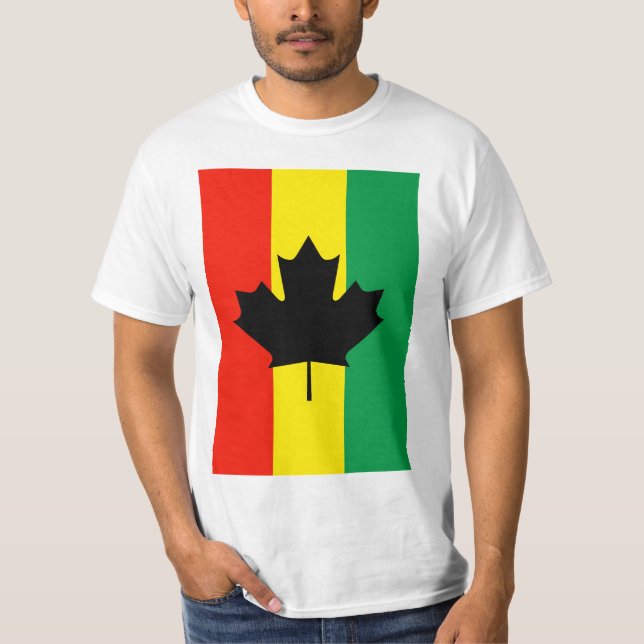 Rasta Reggae-Ahornblatt-Flagge T-Shirt (Vorderseite)