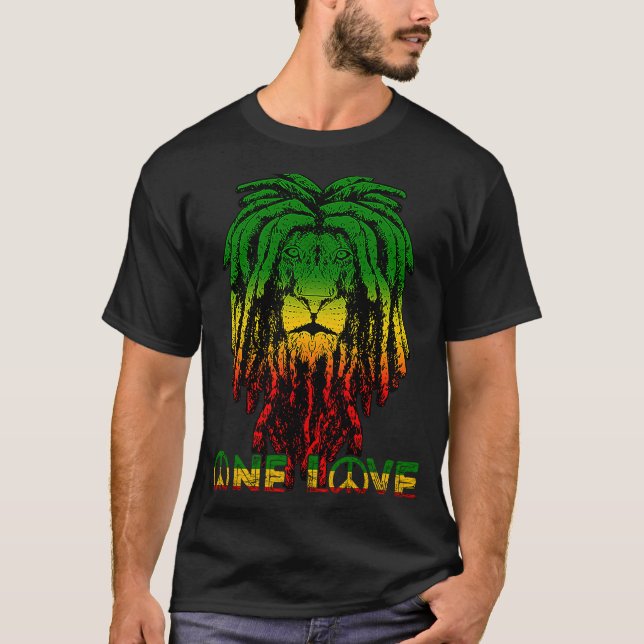 Rasta Reggae Etophian Lion of Judah Rastafari Root T-Shirt (Vorderseite)