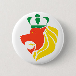Rasta Reggae gekrönter Löwe-Knopf Button