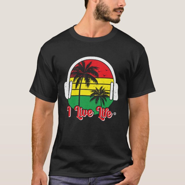 Rasta Reggae Jamaica Sunset Jamaican Vacation I Li T-Shirt (Vorderseite)