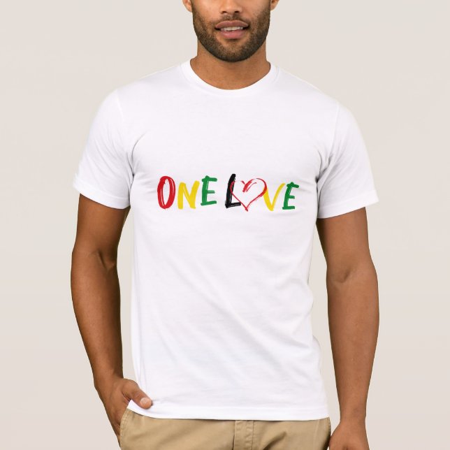 Rasta Reggae Jamaican Pride Eine Liebe T - Shirt (Vorderseite)