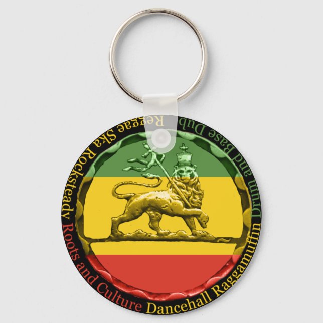 Rasta Reggae Lion Keyring Schlüsselanhänger (Vorderseite)