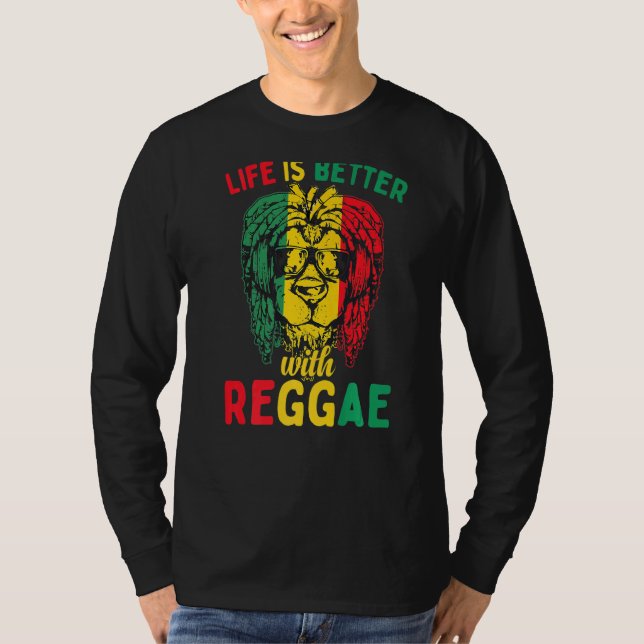 Rasta Reggae Lion Sunglass Rastafarian Reggae T-Shirt (Vorderseite)