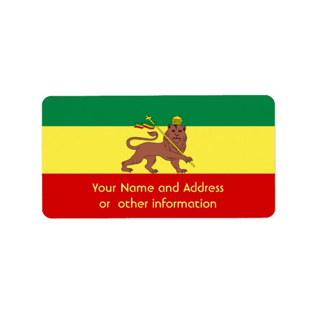 Rasta Reggae Lion von Judah Adressaufkleber (Vorne)