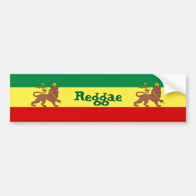 Rasta Reggae-Löwe von Judah Autoaufkleber (Vorne)
