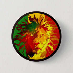 rasta Reggae-Löweflagge Button