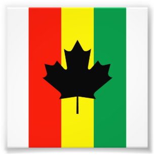 Rasta Reggae Maple Leaf Flag Fotodruck