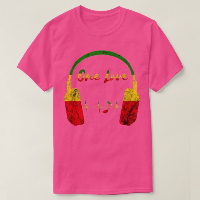 Rasta Reggae Music Kopfhörer Eine Liebe Jamaica Ra T-Shirt (Design vorne)