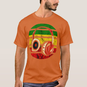 Rasta Reggae Music Kopfhörer Rastafarian Jamaica T-Shirt