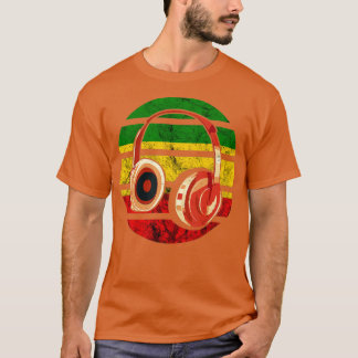 Rasta Reggae Music Kopfhörer Rastafarian Jamaica T-Shirt